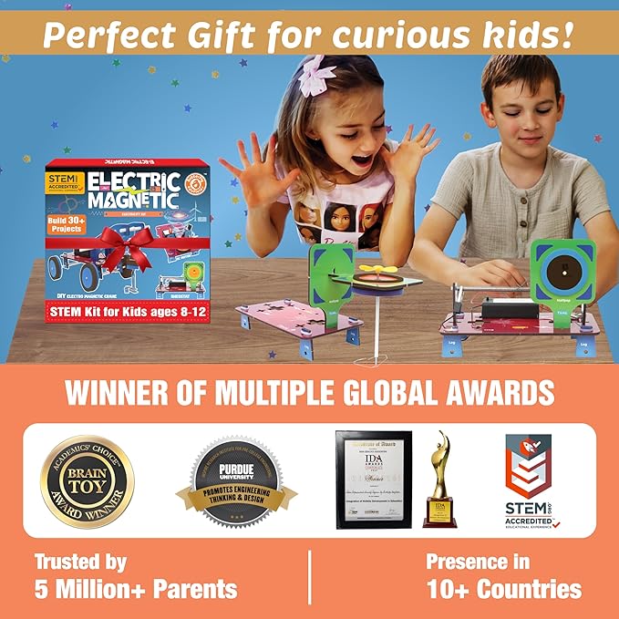 Butterfly EduFields 30in1 STEM Kits for Kids Age 8-10-12 | STEM Toys for Ages 8-13 | Electricity & Magnetism | Science Project Kit for Boys & Girls Aged 8-10-12-14 | Best Educational Birthday Gift-CubbioJoy