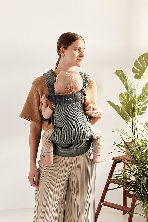 BabyBjörn Baby Carrier Harmony, Dark Green, 3D Mesh | 3-in-1 Ergonomic Baby Carrier; Newborn, Facing-in, Outward-Facing, and Back Carrying Positions Supported (7-40 lbs), Newborn to Toddler-CubbioJoy