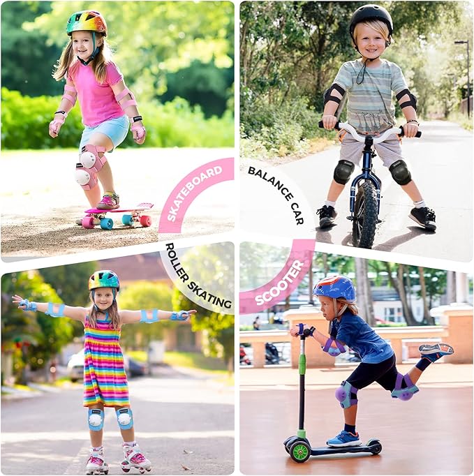 BOSONER Kids/Youth Knee Pad Elbow Pads for Roller Skates Cycling BMX Bike Skateboard Inline Rollerblading, Skating Skatings Scooter Riding Sports-CubbioJoy