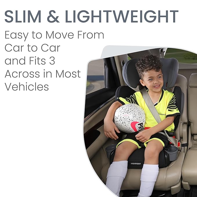 Britax Highpoint Backless Belt-Positioning Booster Seat, SafeWash Black Ombre-CubbioJoy