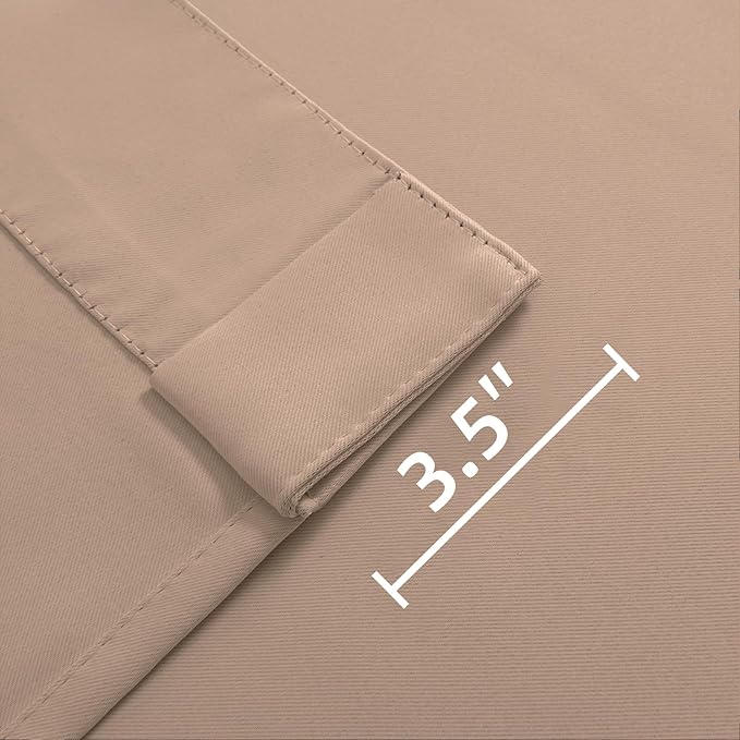 Joydeco 90 Inch Curtains for Bedroom, Blackout Curtains 90 Inches Long, Room Darkening Drapes for Living Room Window Rod Pocket Back Tab (W52 x L90 Inch, Khaki)-CubbioJoy