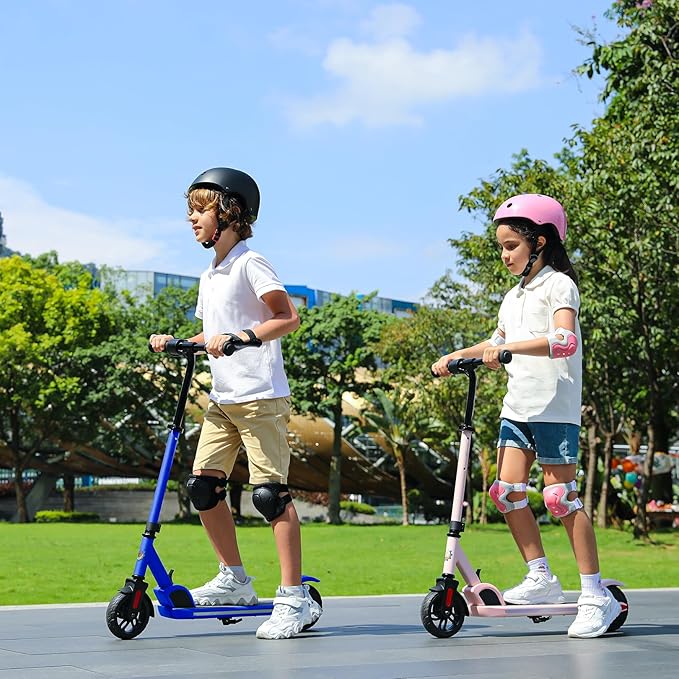 Caroma Electric Scooter for Kids Ages 6-12,150W/180WMotor,10 MPH Max Speed & 7 Miles,Colorful Lights,Adjustable Height & Speed,LED Display,Foldable Kids Electric Scooter 132 Lbs Max Load,Idea Gift-CubbioJoy