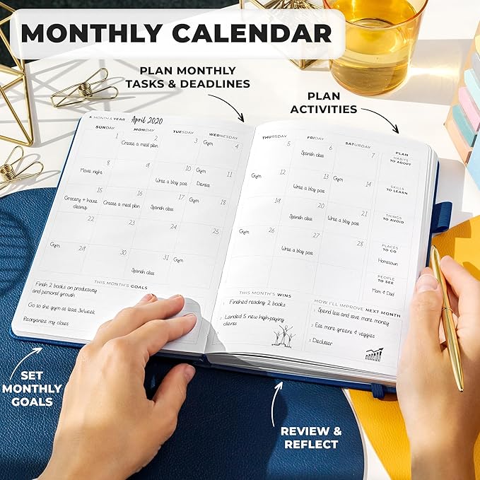 Clever Fox Planner Premium Edition – Undated Luxurious Weekly & Monthly Planner to Increase Productivity and Hit Your Goals – Organizer – Start Anytime, A5, Lasts 1 Year, Mystic Blue (Weekly)-CubbioJoy