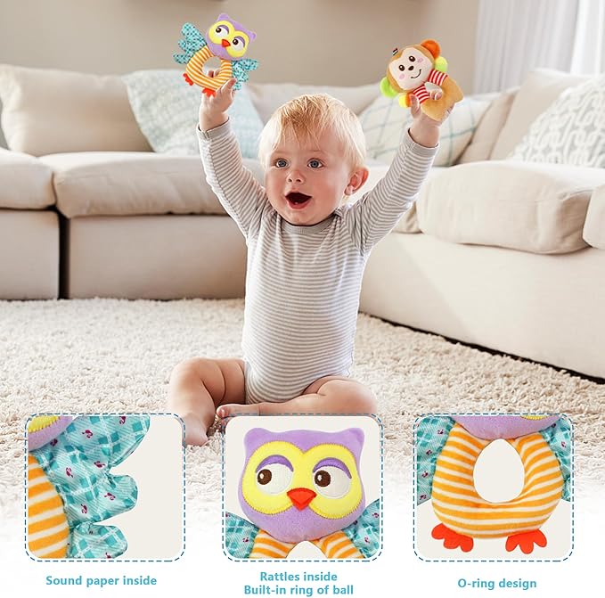 BLOOBLOOMAX Sock rattles for Babies 0-24 Months Baby Animal Foot Finder Educational Toys-CubbioJoy
