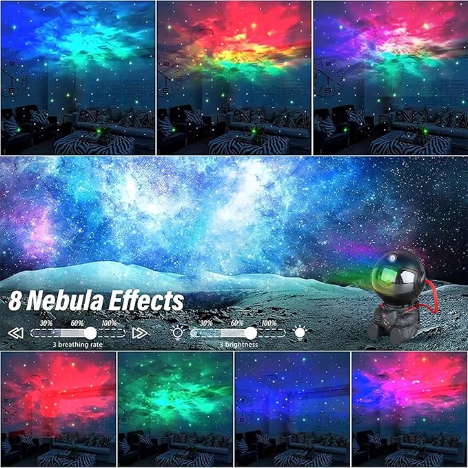 Astronaut Star Projector, Star Projector Galaxy Light for Kids，8 Modes Remote and 270° Adjustable Led Lights for Bedroom, Girls Room Decoration, Home Theater, Ceiling, Timer(Original Black)-CubbioJoy