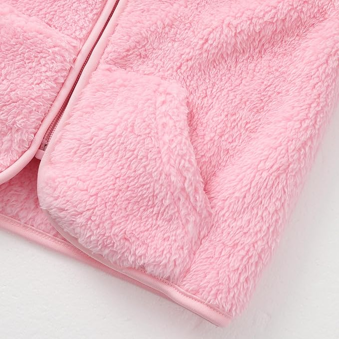 Baby Boys Girls Fleece Vest Zip Up Cute Bear Jackets Fuzzy Fall Winter Warm Clothes Newborn Outwear for Toddler Infant-CubbioJoy