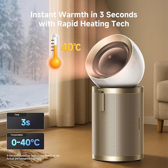 Dreame Air Purifier PM20 for Home Large Room, Cleans 5,650 ft² in One Hour with 4 Filters, Dual-way Air Oulets, Al Tracking, Air Quality Monitor with 7 Sensors, 3-in-1 Purifier, Heater & Cooler-CubbioJoy
