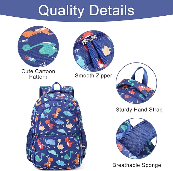 CLUCI Kids Backpack for Boys Bookbags Preschool Toddler Daycare School Bag Elementary Kindergarten Lightweight Waterproof Bluey Backpack Dinosaurs-CubbioJoy