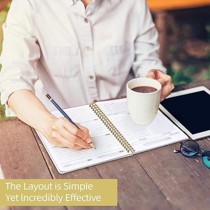 Undated Weekly Planner, Weekly To Do List Notebook with Goal & Habit Tracker Organizer, A5 5.8" x 8.0" Weekly Planner Notebook with Spiral Binding for Men or Women-CubbioJoy