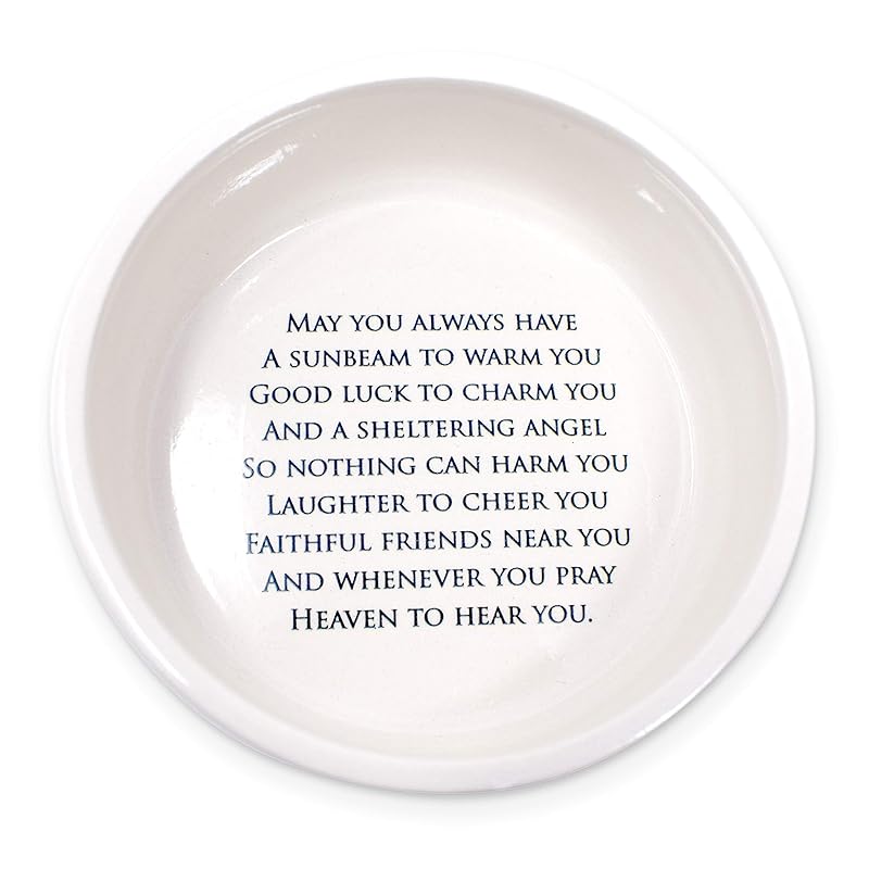 Baptism Gift or First Communion Gift, Ceramic Keepsake Box With Irish Blessing - Round Box with Shamrock in Green for Godchild-CubbioJoy