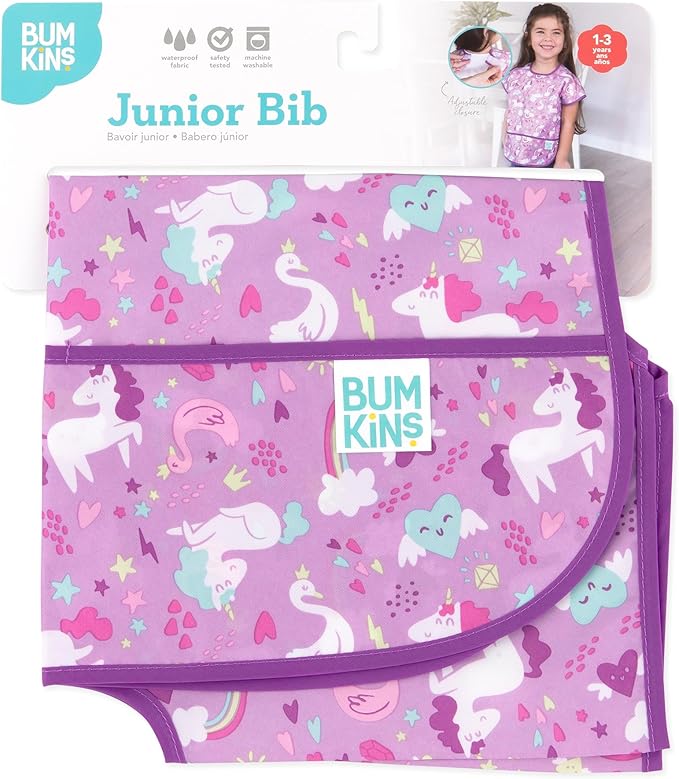 Bumkins Bibs - Toddler Bibs, Waterproof, Large for 1-3 Years, Short Sleeve-CubbioJoy