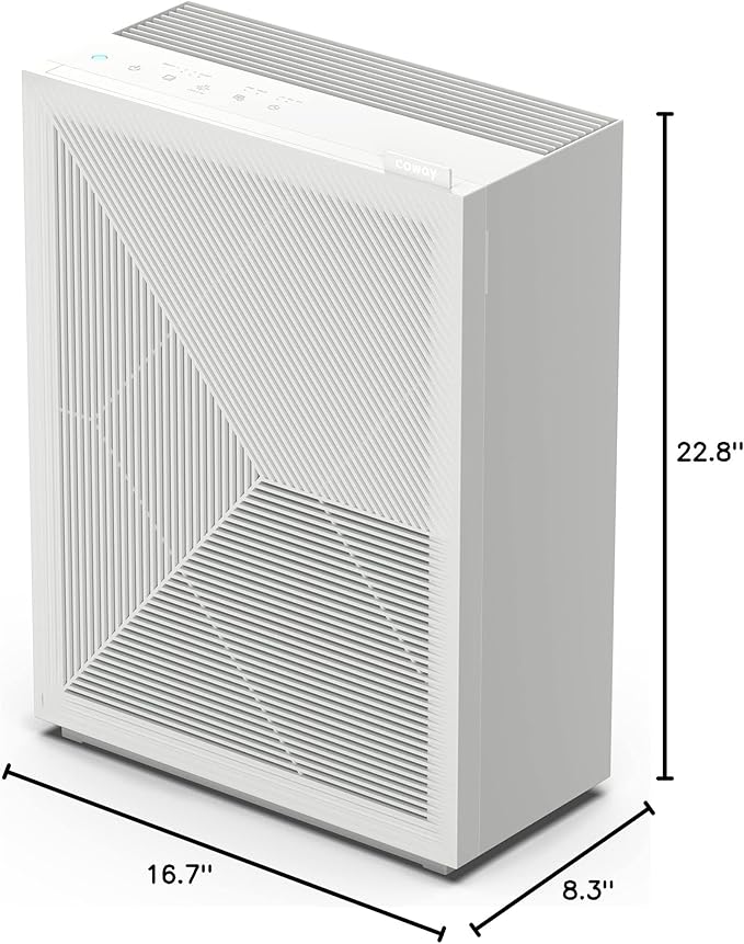 Coway Airmega 240 True HEPA Air Purifier with Air Quality Monitoring, Auto, and Filter Indicator, Dove White-CubbioJoy