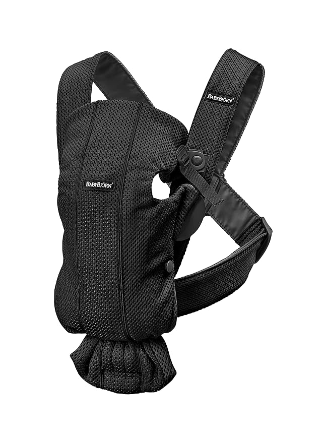 BabyBjörn Baby Carrier Mini, Black, 3D Mesh | Newborn Carrier (7-25 lbs), Ergonomic, Easy-to-Use-CubbioJoy