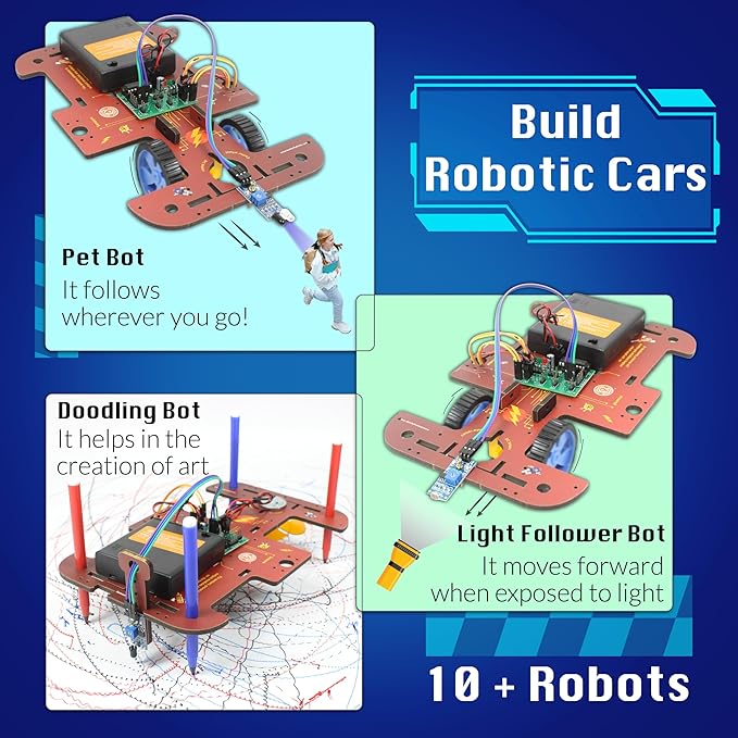 Butterfly EduFields 10-in-1 STEM Robotics Kit for Kids Ages 8-14 | Electronics & Engineering Science Kit with Circuit Board Projects | Educational Robot Building Kit-CubbioJoy