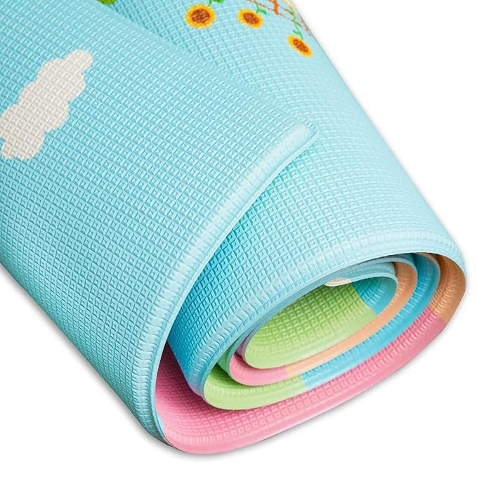 Baby Care Play Mat - Playful Collection (Busy Farm, Large) - Play Mat for Infants – Non-Toxic Baby Rug – Cushioned Baby Mat Waterproof Playmat – Reversible Double-Sided Kindergarten Mat-CubbioJoy