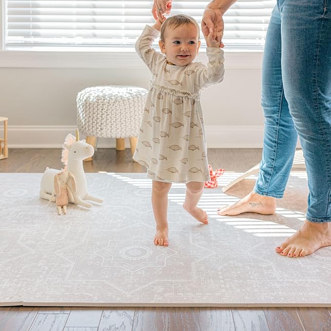 Baby Play Mats for Floor - Layla (4x6ft) - Premium EVA Foam Play Mat for Babies & Toddlers - Perfect for Tummy Time, Crawling, Playroom - Stylish & Comfortable Kids Play Mat-CubbioJoy