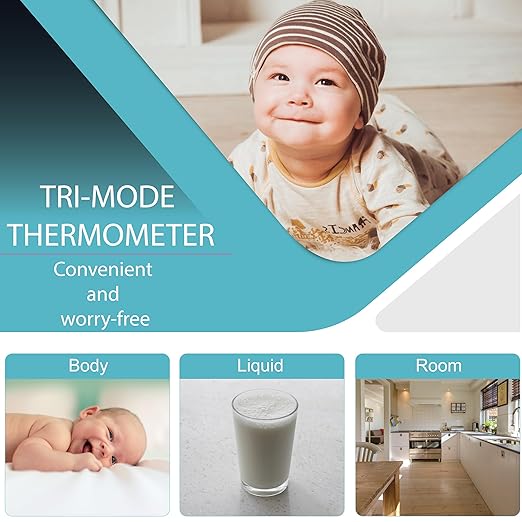 Amplim Non-Contact Forehead Thermometer & Case for Adults, Kids, Baby, FDA Cleared, Medical Grade, Touchless Infrared, 1-Sec Reading, Fever Alarm, Memory Recall, Quiet Mode, (White)-CubbioJoy