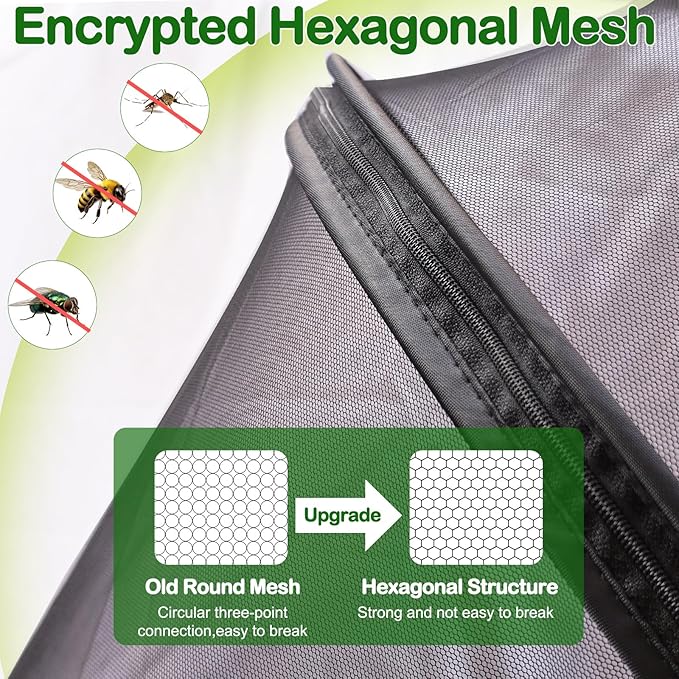 Baby Mosquito Net for Stroller Sun Shade, 2-in-1 Stroller Cover for Sun Protection with Two-Way Zipper and Storage Bag, Breathable Strollers Bug Net Suitable for Bassinet, Cradle, Car Seat – Black-CubbioJoy