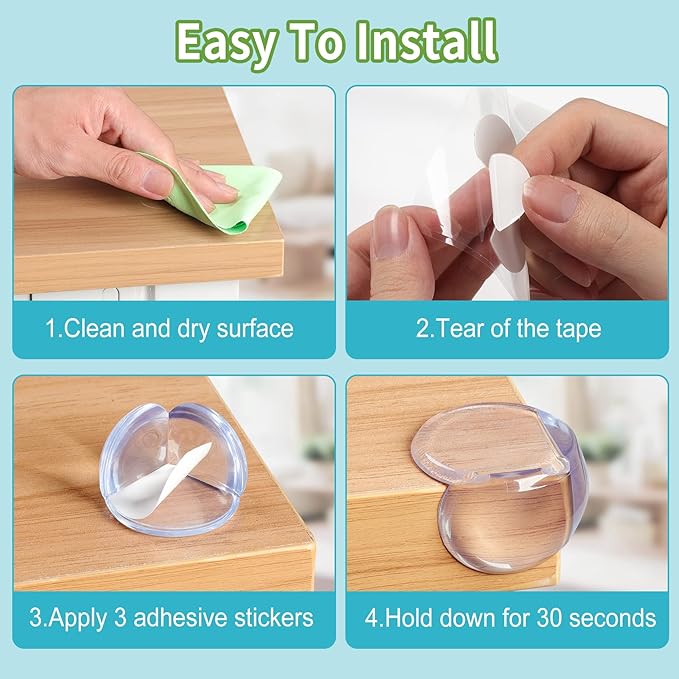 Baby Proofing Corner Protector Baby: 12 Pack Table Corner Protectors for Baby Furniture Guards| Baby Proof Corner Protectors to Cover Sharp Furniture-CubbioJoy