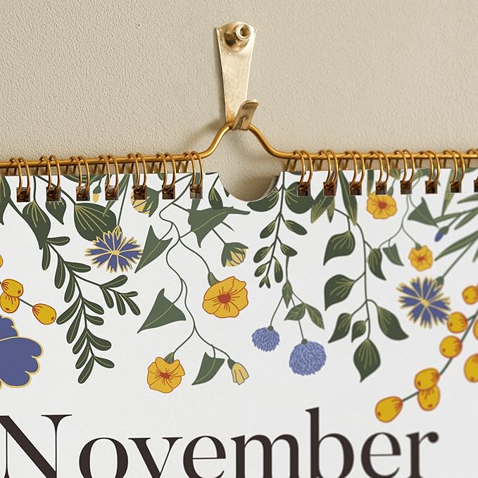 2025 Wall Calendar, Calendar 2025, Floral Design Wall Calendar with Thick Paper, 18 Months Runs From July 2025 - December 2026, 12" x 15", Twin-Wire Binding, Perfect for Planning (Flower)-CubbioJoy