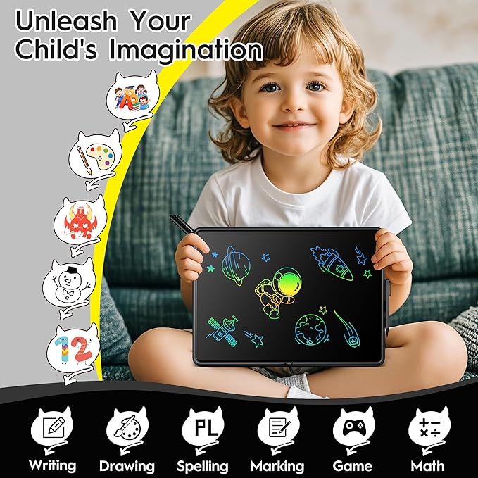 20 Inch LCD Writing Tablet for Kids, Large Drawing Pad, Doodle Board, Rechargeable Drawing Board, Educational & Learning Kids Toys, Creative Birthday Gifts-CubbioJoy