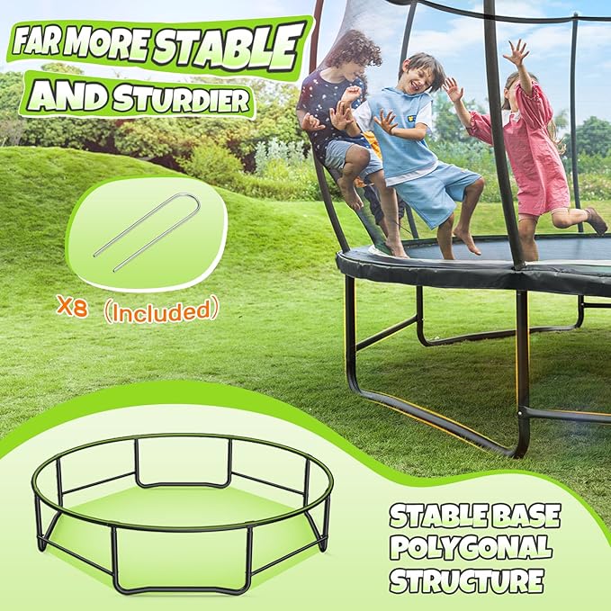 BCAN 8FT 10FT 12FT 14FT 15FT 16FT Recreational Trampoline with Enclosure for Kids Adults, ASTM Approved, Outdoor Trampolines with Ladder for Kids-CubbioJoy