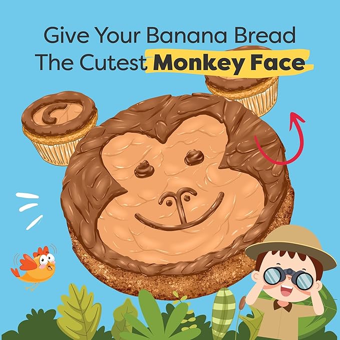 BAKETIVITY Monkey Banana Bread Kids Baking Kit | Banana Cake Kids Baking Set for Girls & Boys | Baking Set for Kids with Pre-Measured Ingredients | Perfect Family Gifts for Cooking Lovers Ages 6-12-CubbioJoy
