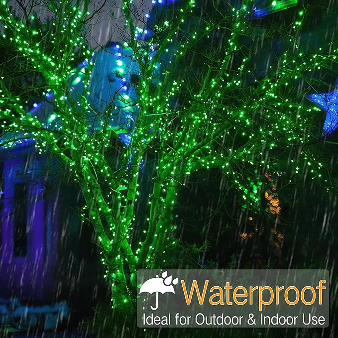 Brizled Green Christmas Lights, 33ft 100 LED 5MM Wide Angle Christmas String Lights, Connectable 120V UL Certified Xmas Tree Light Indoor Outdoor Mini Green Light for Xmas Halloween Tree Party Home-CubbioJoy