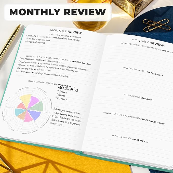 Clever Fox Planner Premium Edition – Undated Luxurious Weekly & Monthly Planner to Increase Productivity and Hit Your Goals – Organizer – Start Anytime, A5, Lasts 1 Year, Light Turquoise (Weekly)-CubbioJoy