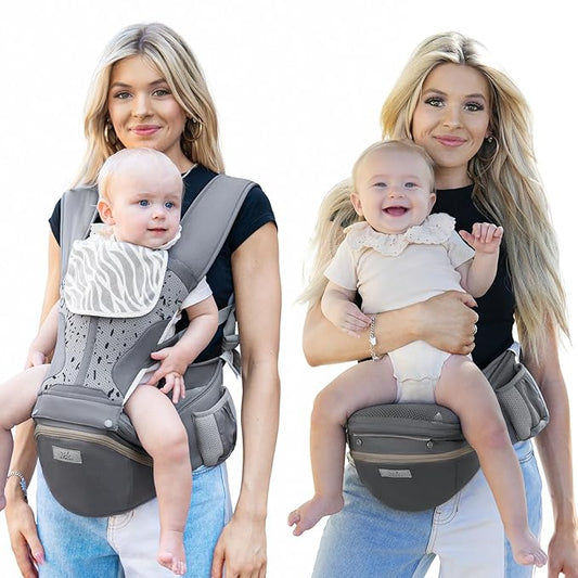 Baby Carrier Pro, MOMTORY Safety-Certified 6-in-1 Ultra Storage Baby Carrier Newborn to Toddler, Detachable Baby Holder Carrier with Hip Seat, Ergonomic Cozy Baby Front and Back Carrier for 7-50lbs-CubbioJoy
