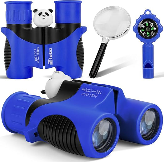 Binoculars for Kids, Toys for 3-12 Year Old Girls and Boys, Bird Watching Hiking 4 5 6 7 8 9 Year Old Girl Boy Christmas Birthday Gifts, Outdoor Toys for Kid Set with Magnifying Glass & Compass-CubbioJoy