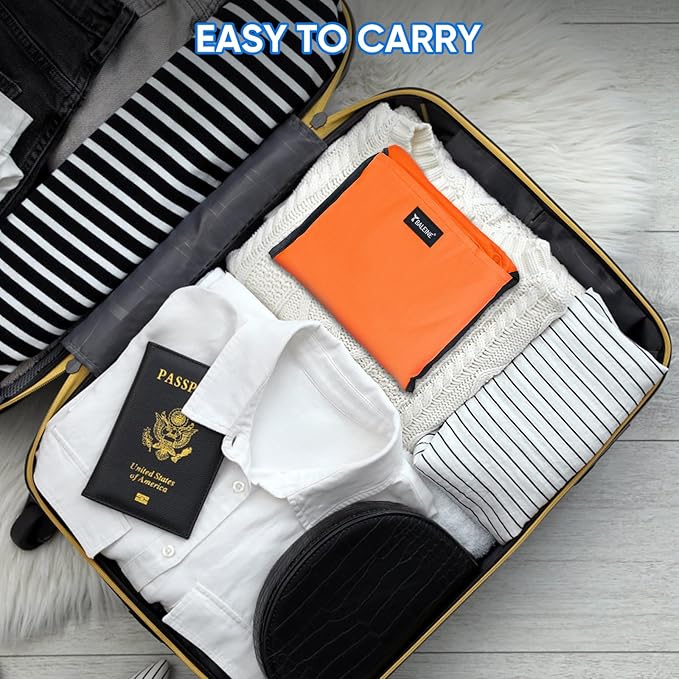 BALEINE 120L Laundry Bag Backpack, 900D Oxford Fabric Large Travel Laundry Bags with Shoulder Straps and 2 Mesh Pockets for College Dorm, Apartment, Laundromat (Orange, 120L)-CubbioJoy