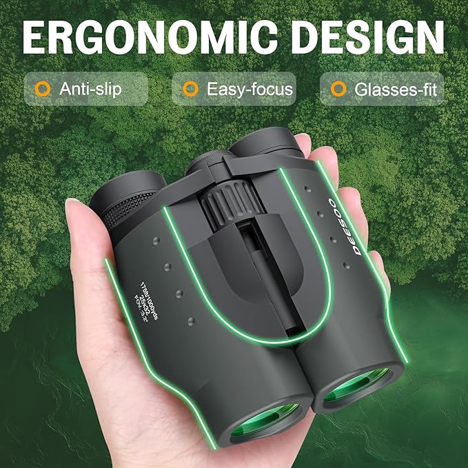 25x32 Binoculars for Adults Kids Compact - DEESOO High Powered Bird Watching Binoculars Lightweight with Small Size for Hunting Traveling Sports Hiking-CubbioJoy