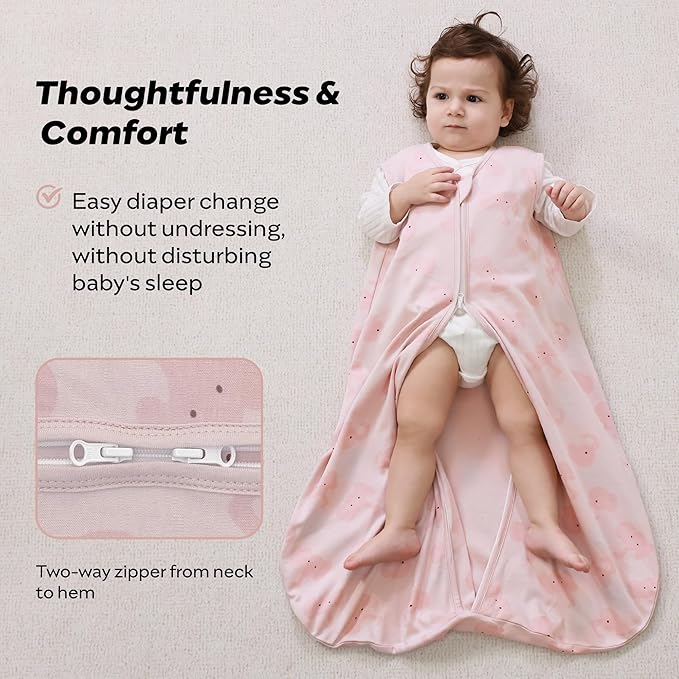 JELLYMONI Baby Sleep Sack 0-6 Months 0.5 Tog Wearable Blanket for Baby, 100% Cotton 3 Pack Infant Toddler Sleeping Sack Lightweight Soft 2-Way Zipper Sleepsack-CubbioJoy