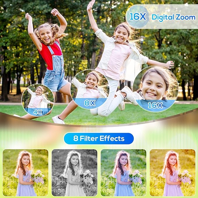 Digital Camera for Kids, WITYEAH 48MP FHD 1080P Point and Shoot Digital Cameras with 16X Zoom Anti-Shake, Compact Portable Cameras for Photography, for Boys Girls Teens Beginners-CubbioJoy