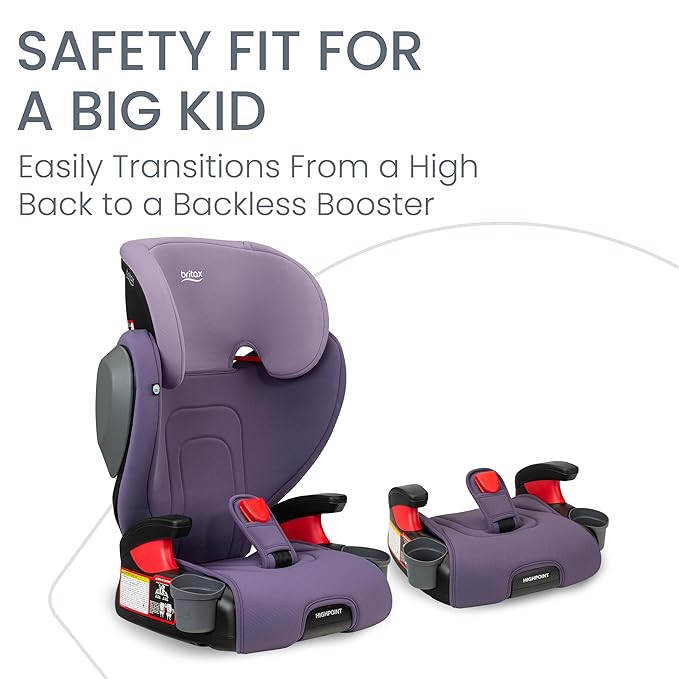 Britax Highpoint Backless Belt-Positioning Booster Seat, SafeWash Purple Ombre-CubbioJoy