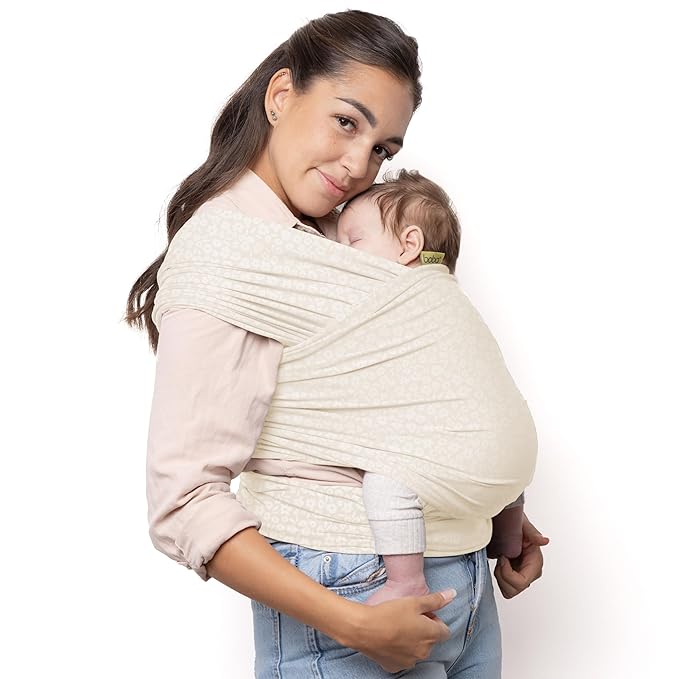 Boba Baby Wrap Carrier – Original Baby Sling Carrier for Newborns (7–35 lbs), Soft, Secure, Hands-Free & Ergonomic, Ideal for Comfortable Bonding, New Parents (Serenity Oat Meadow)-CubbioJoy