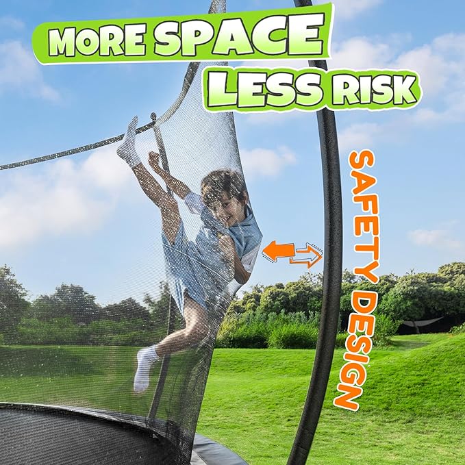 BCAN 8FT 10FT 12FT 14FT 15FT 16FT Recreational Trampoline with Enclosure for Kids Adults, ASTM Approved, Outdoor Trampolines with Ladder for Kids-CubbioJoy