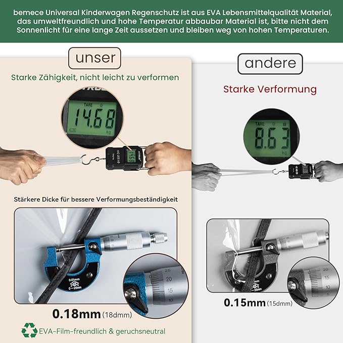 Bemece Stroller Rain Cover, Universal Stroller - Waterproof Windproof Travel Weather Shield Thick & Durable Protect from Dust and Snow with Breathable Ventilation Mesh Clear Visibility-CubbioJoy