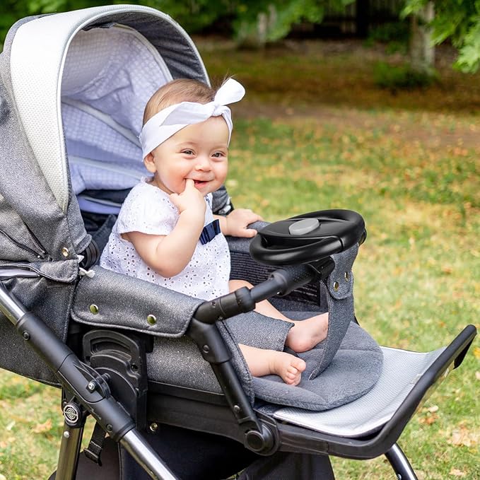 Accmor Stroller Steering Wheel Toy, Pretend Driving Simulated Steering Wheel for Baby Stroller Shopping Carts, Universal Detachable Funny Stroller Shopping Carts Toy Attachment Accessories-CubbioJoy