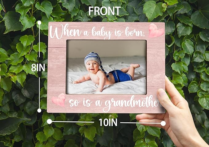 Baby Picture Frame, Ultrasound Picture Frames, When a Baby is Born So is a Grandmother, New Grandmother Gifts First Time 2025, Photo Frame 4x6(pink)-CubbioJoy