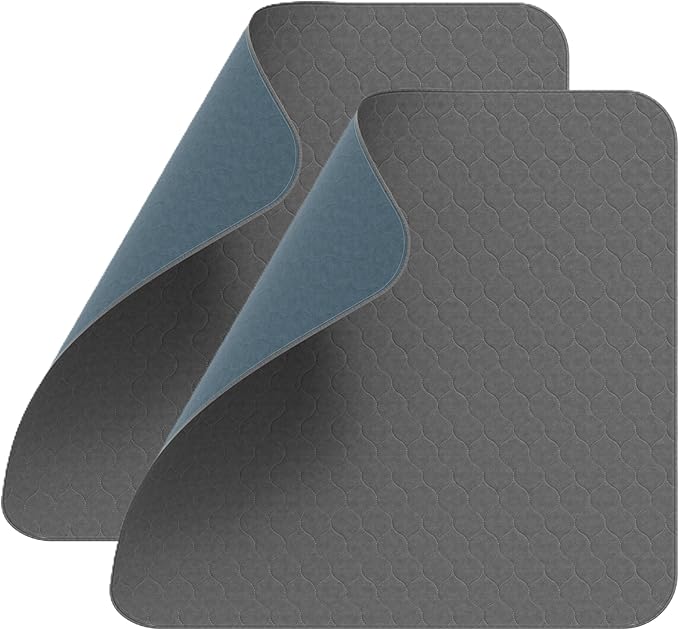 Inspire Underpads | Stain Hiding Gray Reusable Incontinence Bed Pads | Waterproof Mattress Pad | for Adults Babies and Dogs (34 X 36 - 2 Pack)-CubbioJoy