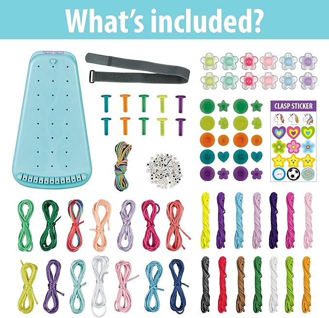 Chilpals Friendship Bracelet Making Kit for Girls,Arts and Crafts for Kids Ages 8-12,Birthday Gifts Ideas for Girl 7 8 9 10 11 Year Old - 2 in 1 Bracelets String Maker Toys Set (Blue)-CubbioJoy