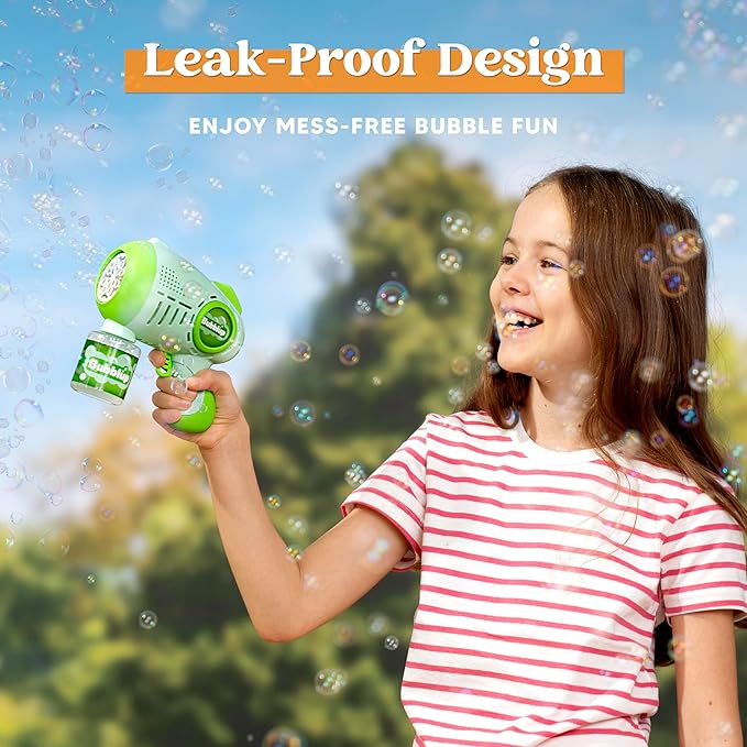 JOYIN 2 Kids Bubble Guns with 4 Bottles Solution, Automatic Bubble Machine Gun with 8 Holes for Kids, Adults, Summer Toys, Easter Basket Stuffers, Birthday Gift, Party Favors-CubbioJoy