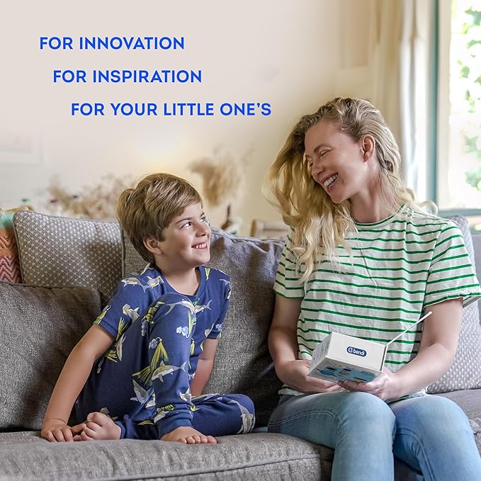 Bendi Kids U-Shaped Electric Toothbrush Ages 2-7 – 360° Mouthguard Design with Memory, 5 Brushing Modes & Multiple Heads Soft Silicone Auto Toothbrush for Toddlers & Children – Travel-Friendly (Blue)-CubbioJoy