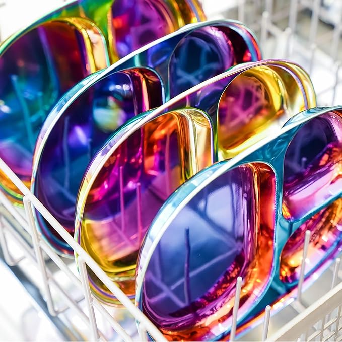 Ahimsa Stainless Steel Kids Plates - Divided Toddler Plates, Pediatrician Designed, Non Toxic Toddler Plate, BPA Free & Dishwasher Safe (Blue Single)-CubbioJoy