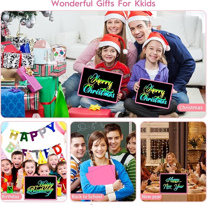 20 Inch LCD Writing Tablet for Kids, Children's Art Toys, Educational and Learning Drawing Kits, Birthday and Christmas Gifts for Boys and Girs Aged 3-12+, Pink-CubbioJoy