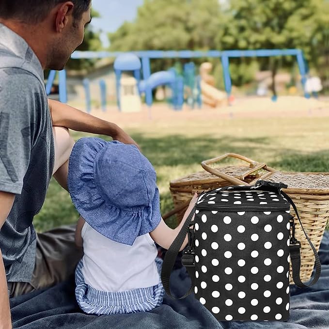 Breastmilk Cooler Bag with Ice Pack Fits 4 Baby Bottles Up to 9 Ounce Insulated Baby Bottle Bag Breast Milk Cooler on The Go with Strap Baby Bottle Cooler Bag for Nursing Mom Daycare or Travel-CubbioJoy