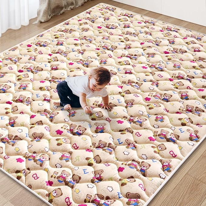 Baby Play Mat - 79" X 63",Premium Thicker Foam One-Piece Crawling Mat, Machine Washable, Extra Large Anti-Slip Activity Playmat for Babies, Toddlers & Infants-CubbioJoy