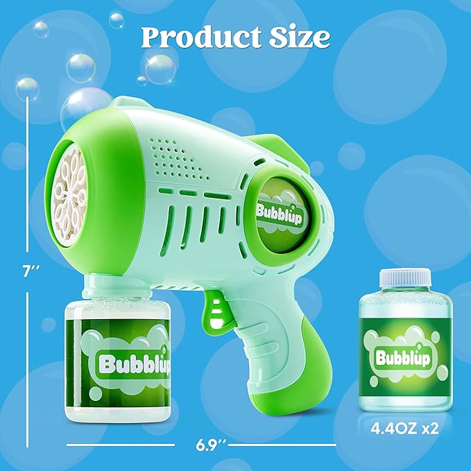 JOYIN 2 Kids Bubble Guns with 4 Bottles Solution, Automatic Bubble Machine Gun with 8 Holes for Kids, Adults, Summer Toys, Easter Basket Stuffers, Birthday Gift, Party Favors-CubbioJoy